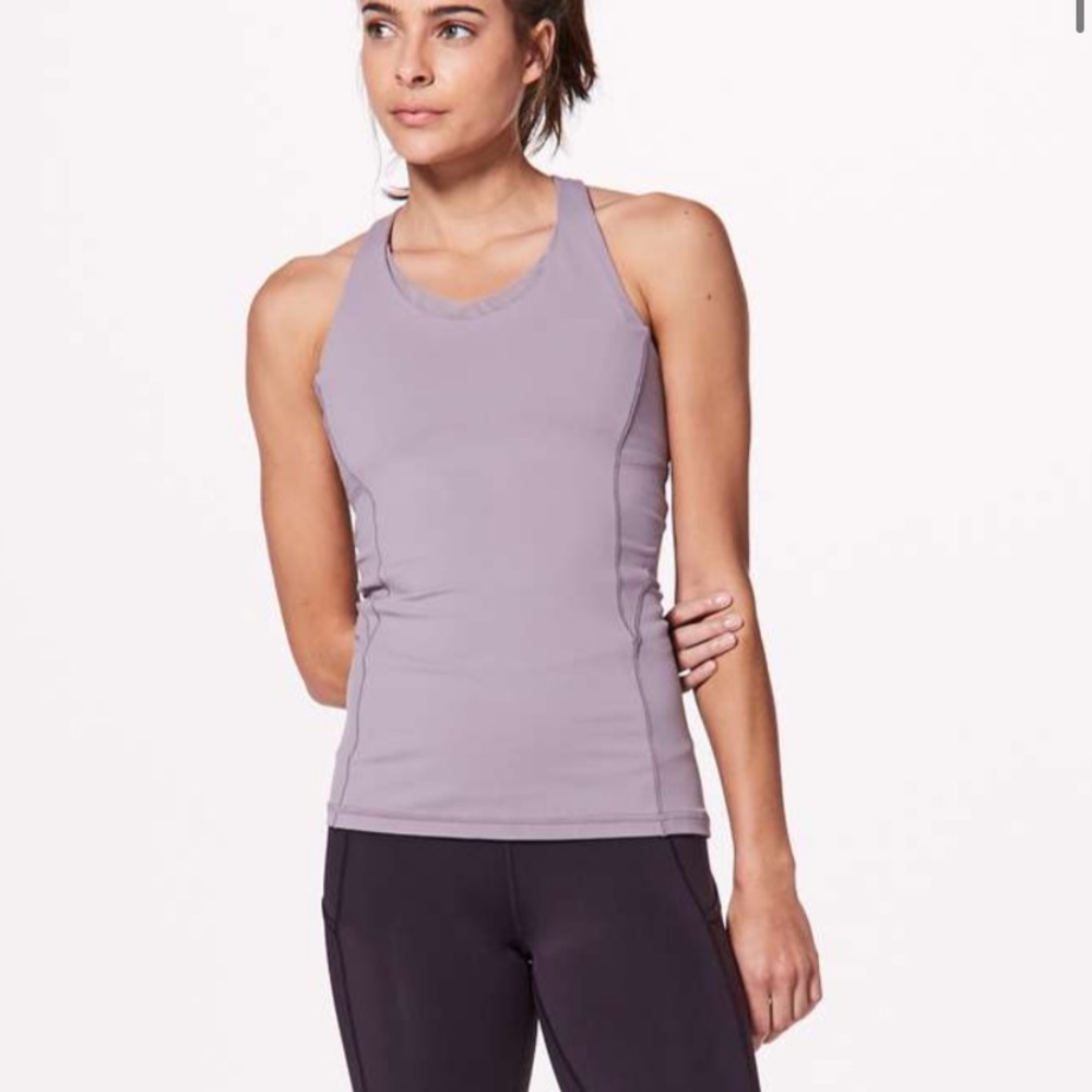 Lululemon stash n run tank top dusty dawn, size 4
